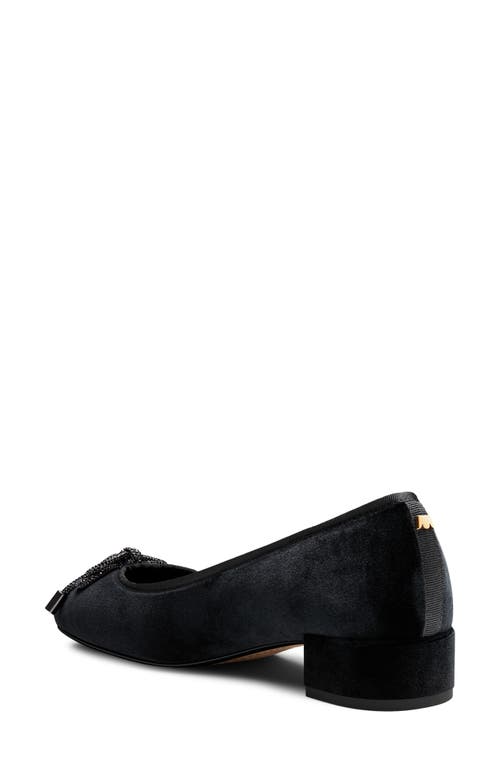 Birdies Hummingbird Pump In Black Velvet Bow