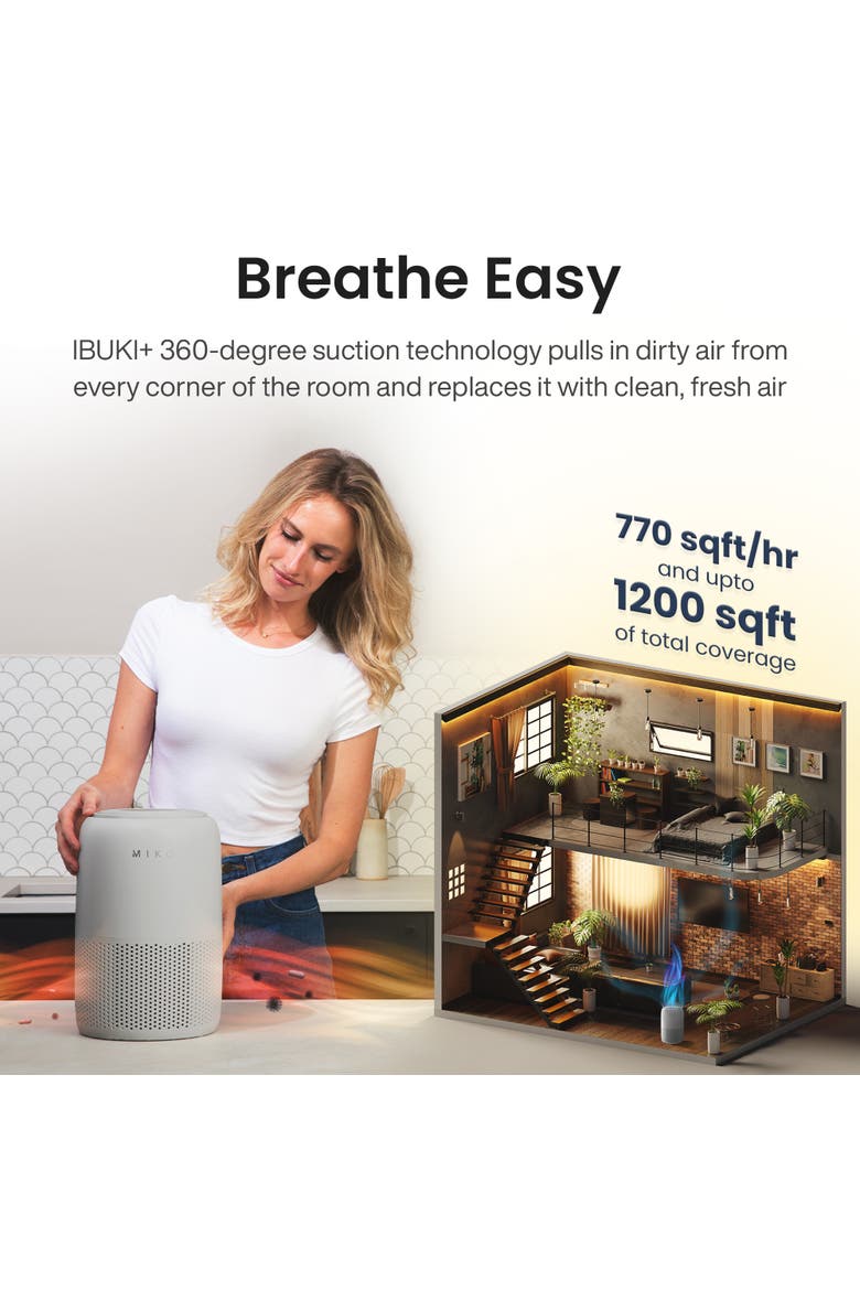Smart True HEPA Air Purifier with App Control - Covers up to 770 Sq. Ft., Alternate, color, Grey