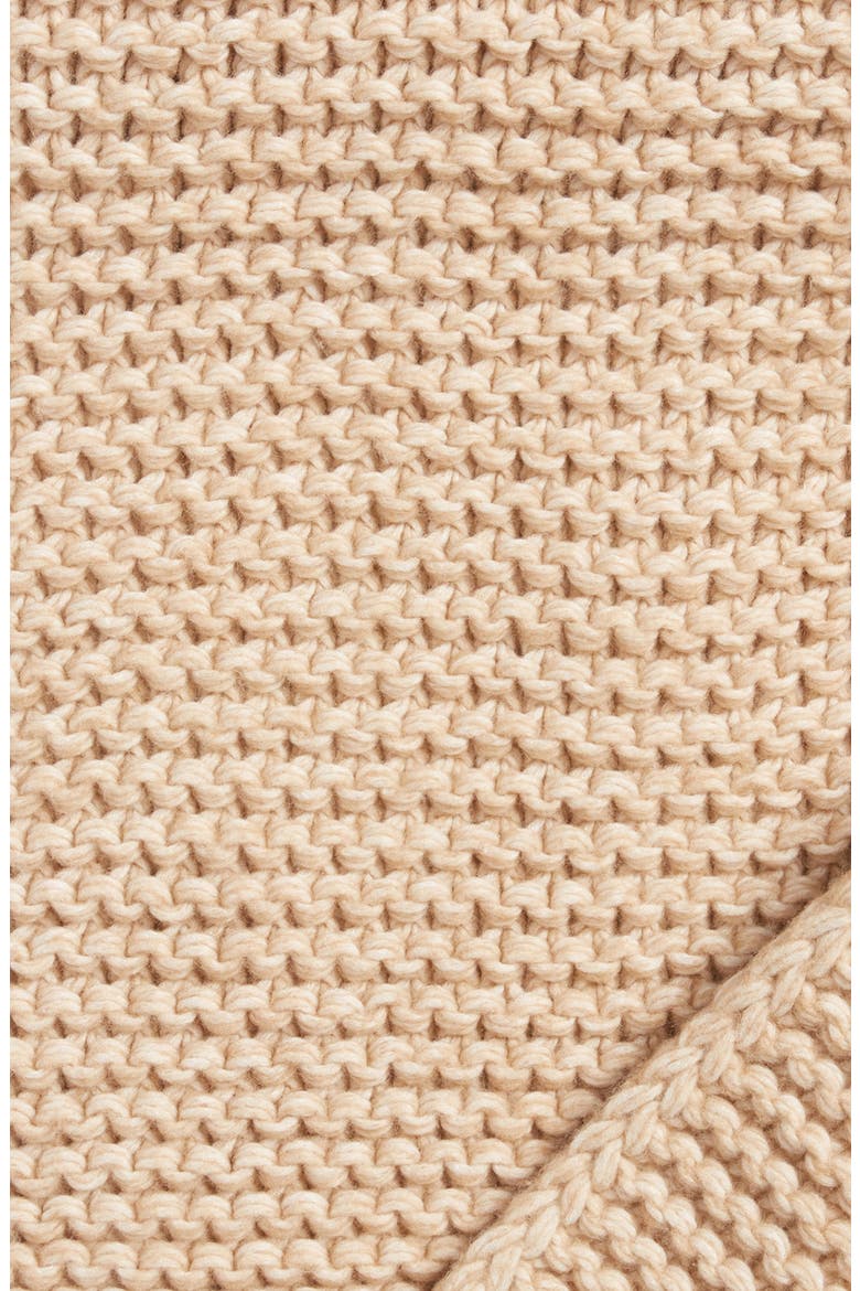 Knit Throw Blanket, Alternate, color, BEIGE OATMEAL HEATHER