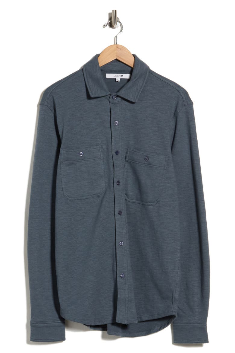 Knit Stretch Cotton Work Shirt, Alternate, color, TURBULENCE