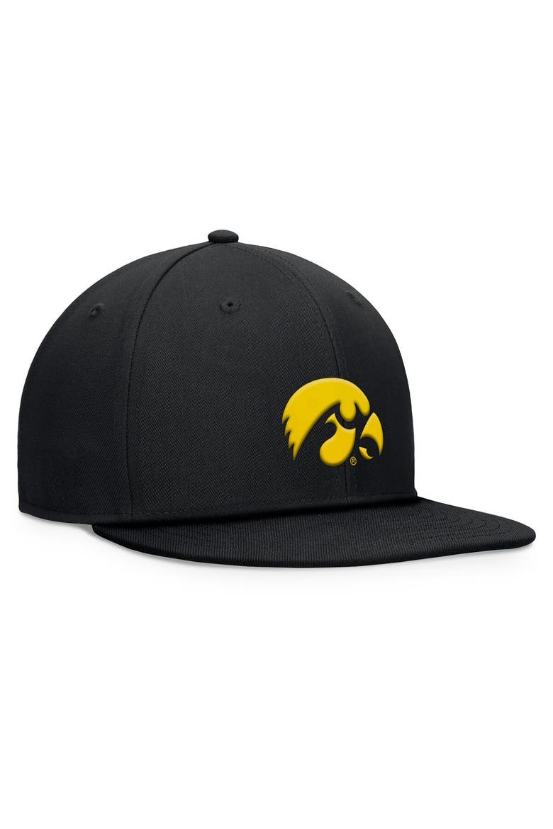 Men's Top of the World Black Iowa Hawkeyes Fundamental Snapback Hat, Alternate, color, Black