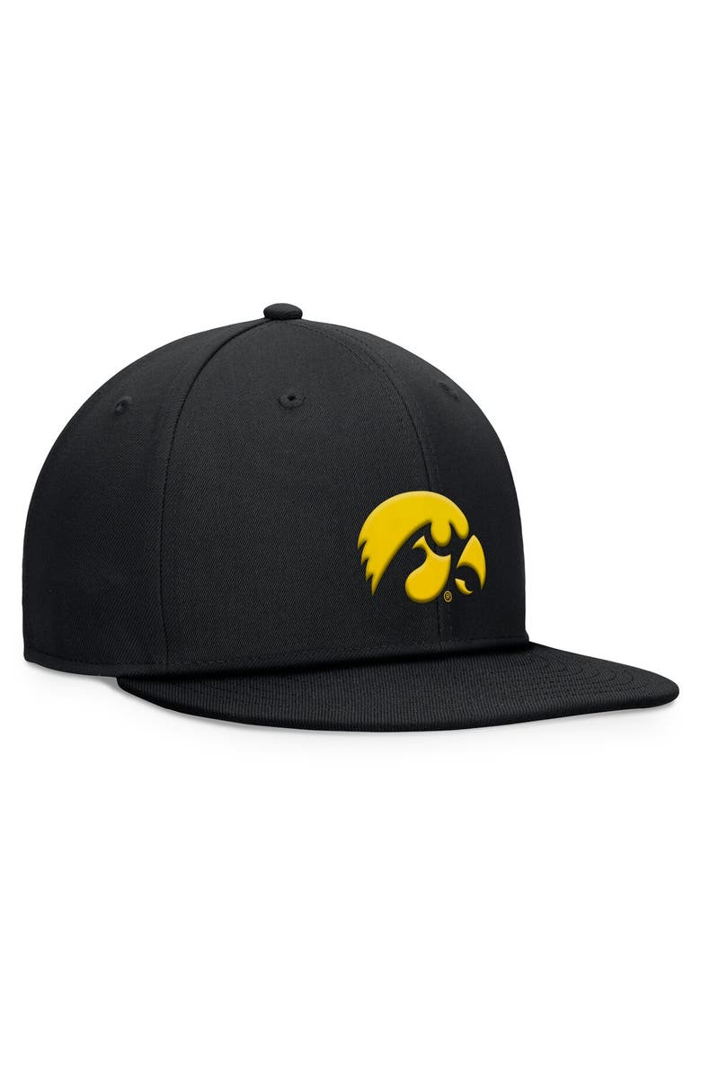 TOP OF THE WORLD Men's Top of the World Black Iowa Hawkeyes Fundamental Snapback Hat, Alternate, color, Black