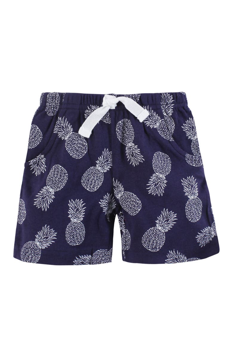 Hudson Baby Boys' 4-Piece Everyday Shorts Collection, Alternate, color, Blue Tropical Scene