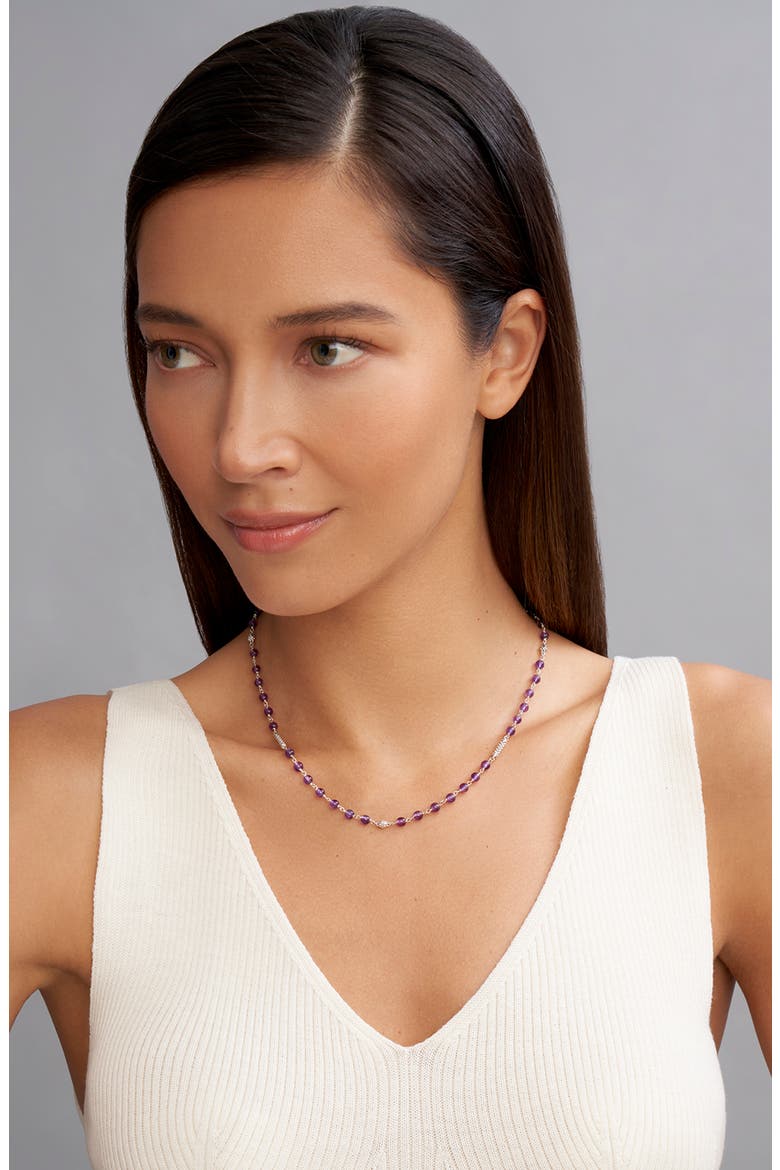 Caviar Icon Amethyst Bead Necklace, Alternate, color, AMATHYST