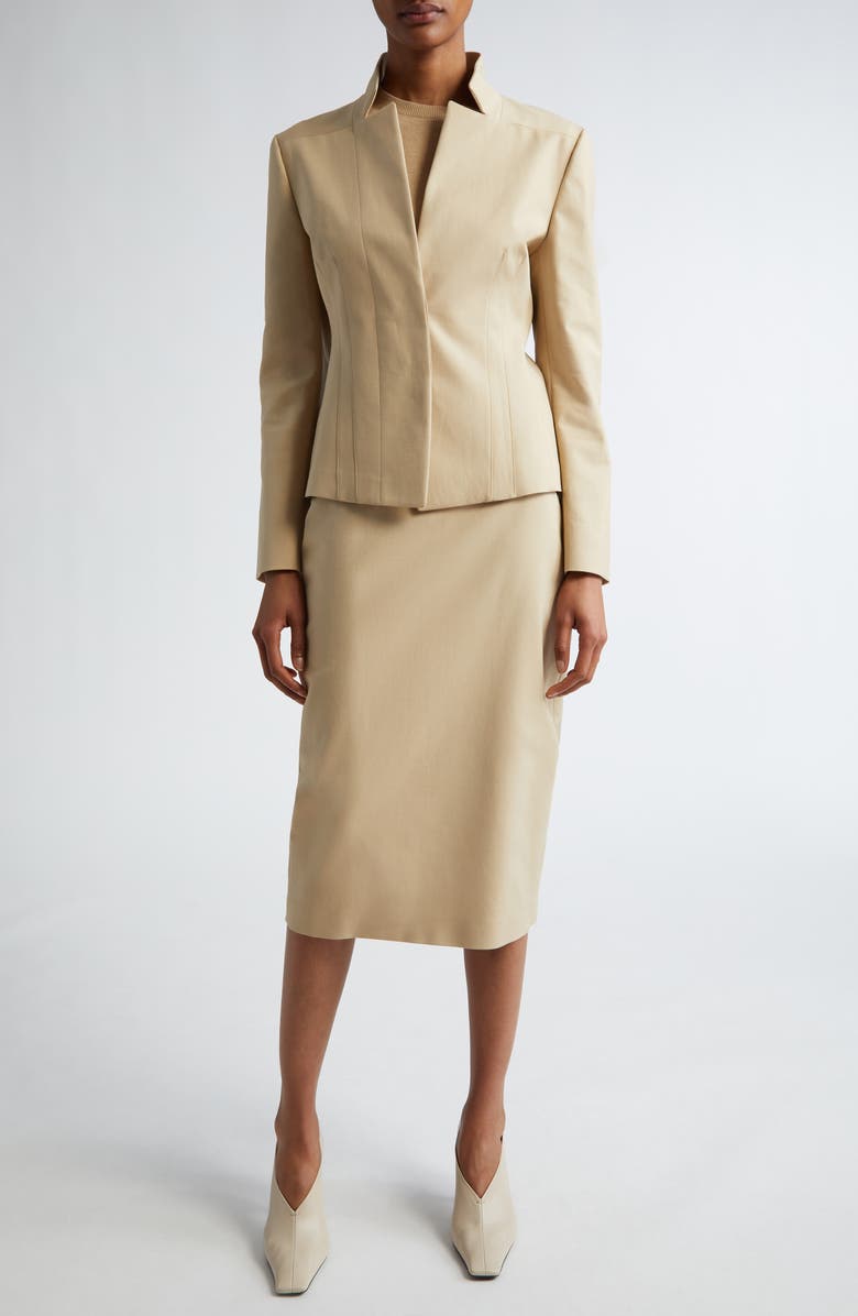 Max Mara Olindo Tailored Stretch Jacket, Alternate, color, Ecru