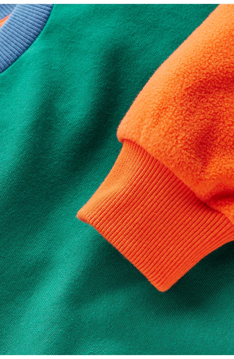 Mini Boden Kids' Colorblock Sweatshirt, Alternate, color, Alpine Green Colourblock