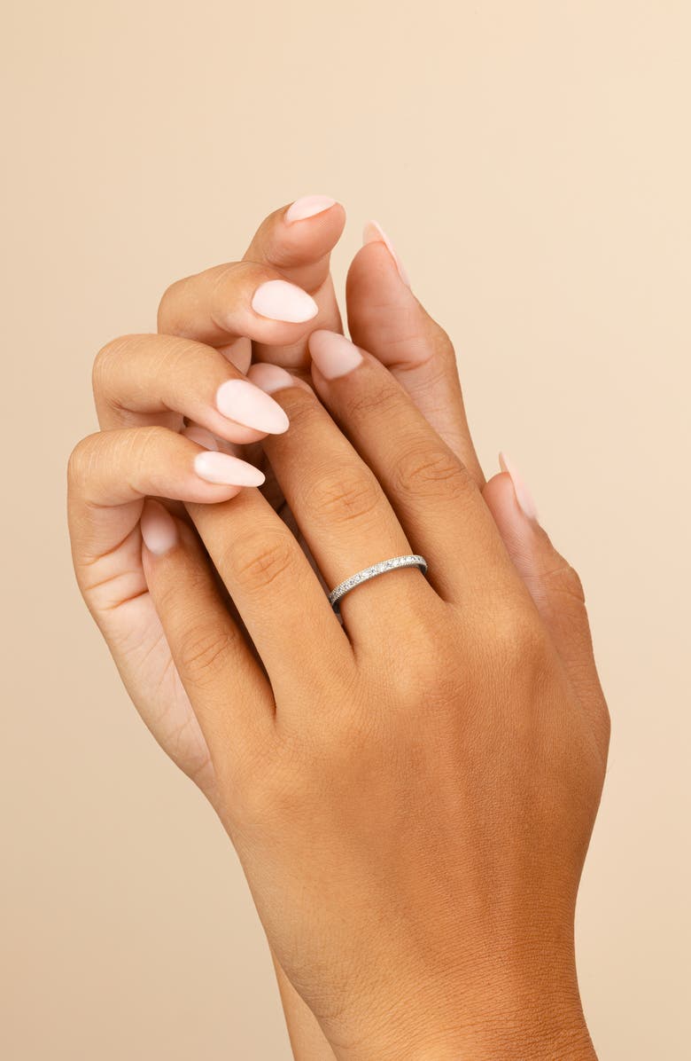 Sterling Forever Sterling Silver Sparkling CZ Band Ring, Alternate, color, Silver