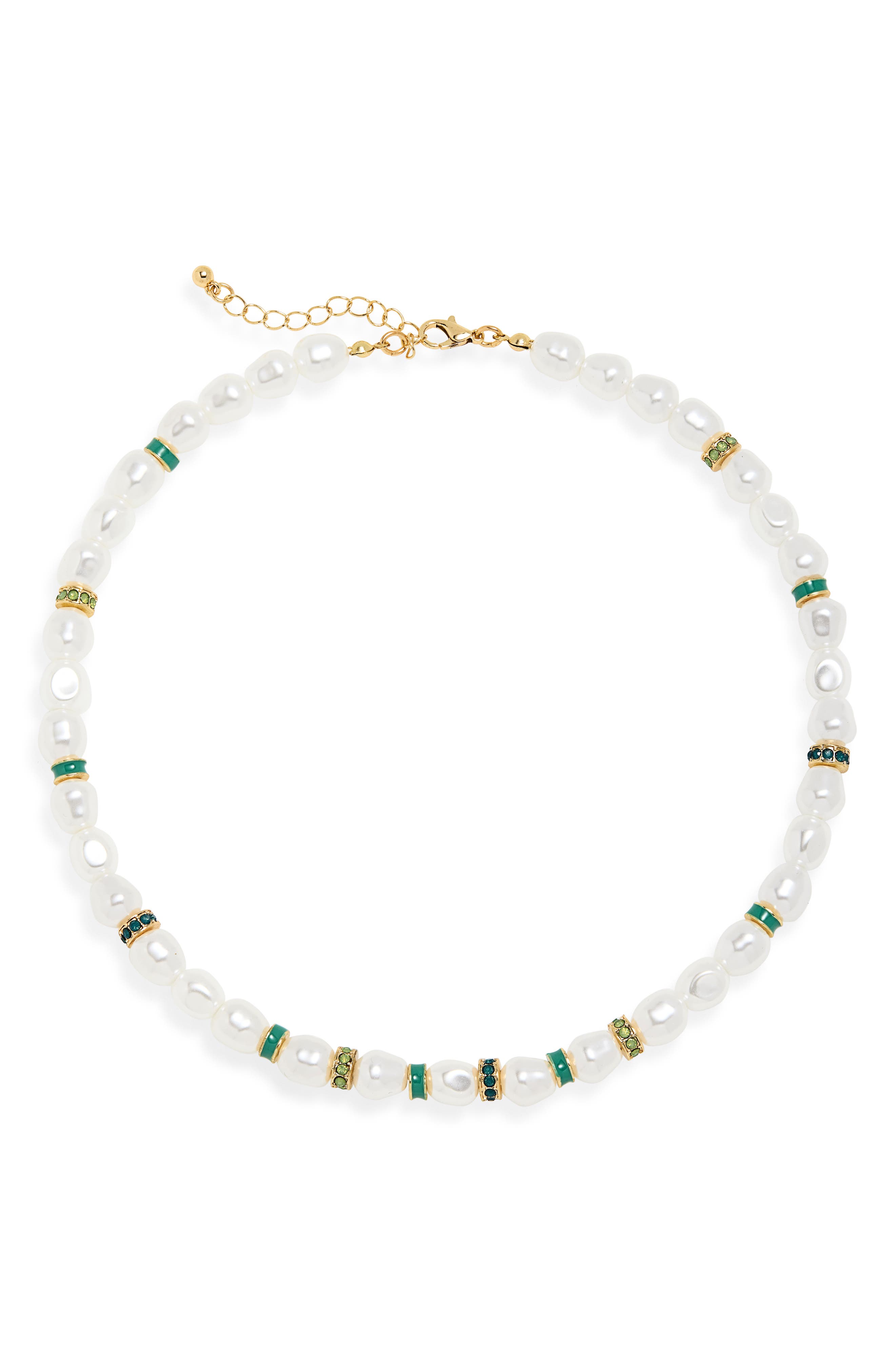 Faux Pearl Beaded Necklace