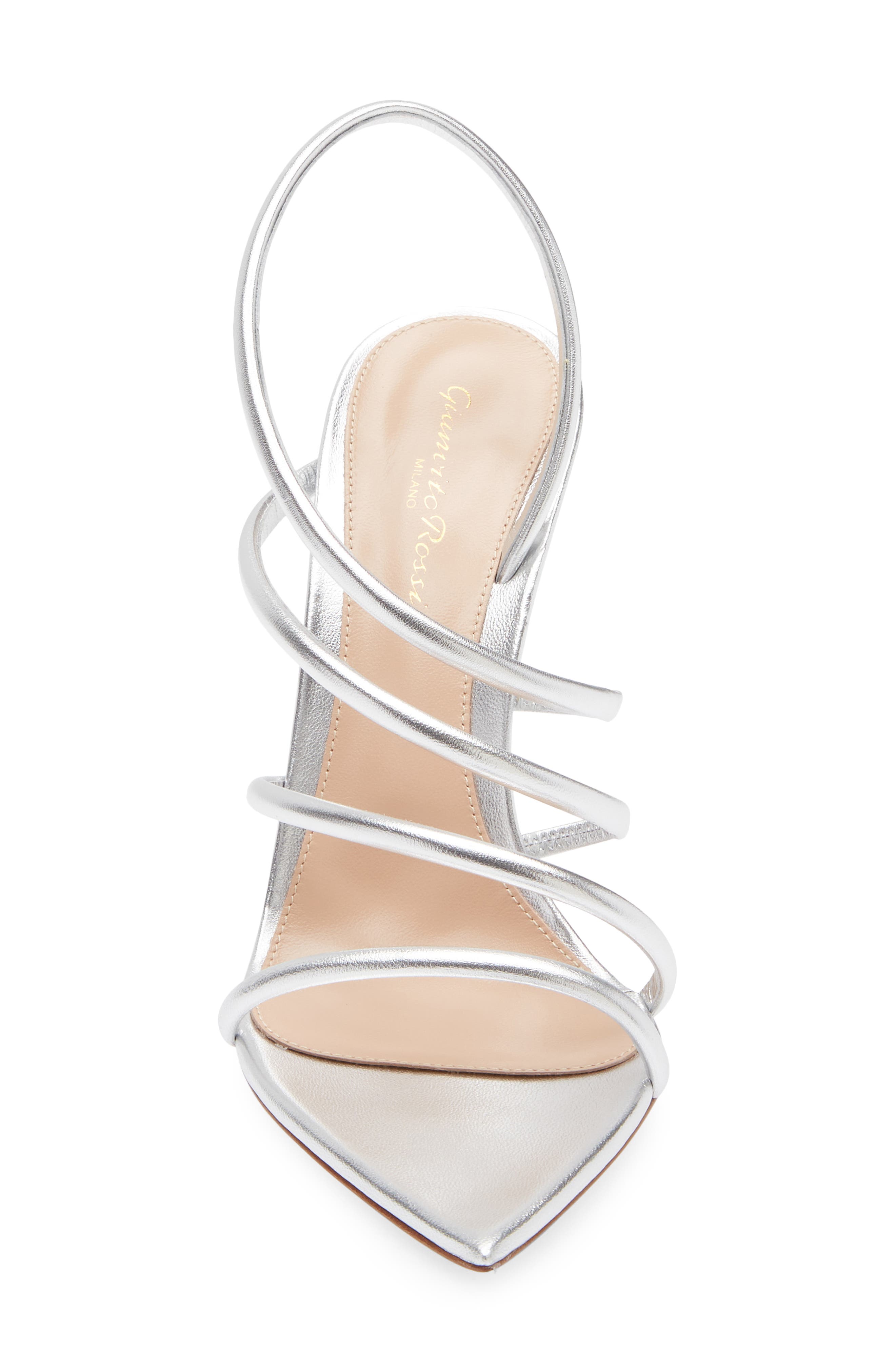 Ettie Pointed Toe Slingback Sandal, Alternate, color, SILVER