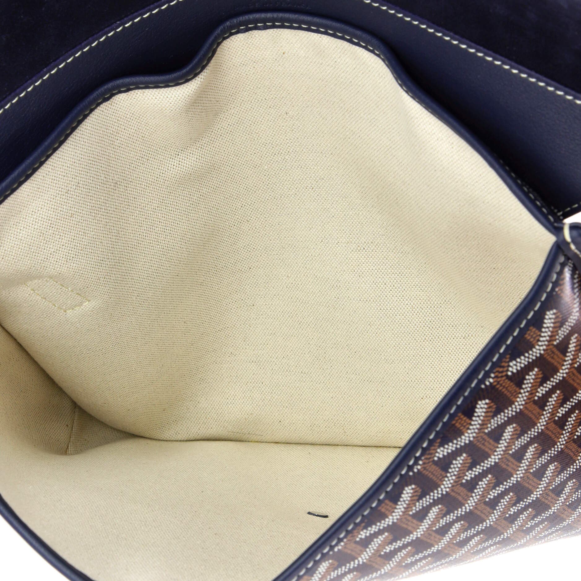 Pre-Owned Goyard Coursier Messenger Bag Coated Canvas and Leather, Alternate, color, Blue