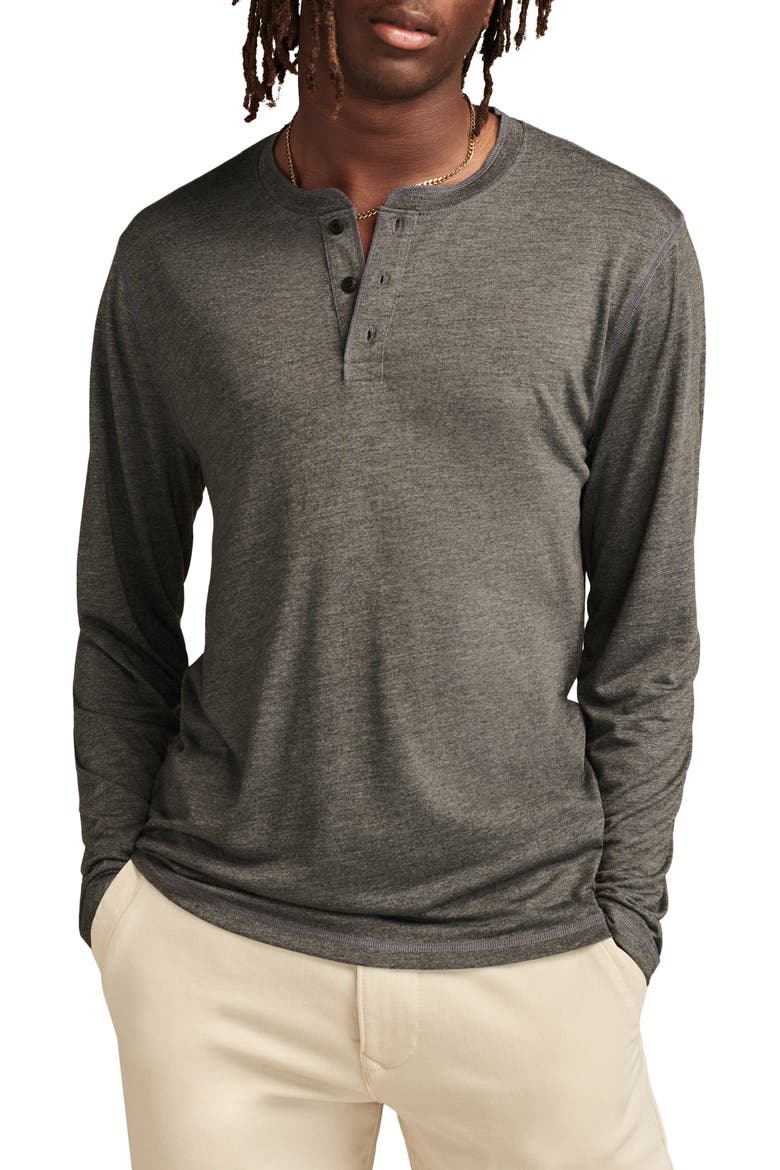 Long Sleeve Slub Jersey Henley, Main, color, CHARCOAL HEATHER