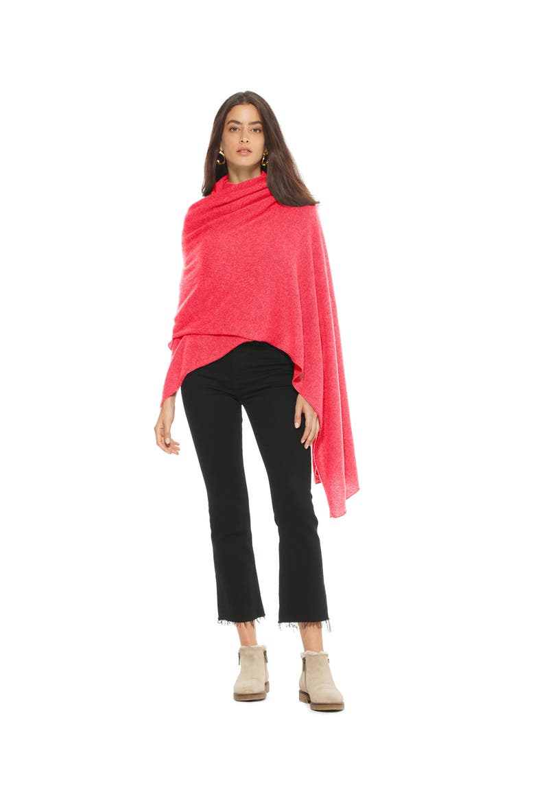 Pure Cashmere Feather-Light Maxi Wrap Stole, Alternate, color, Coral Red
