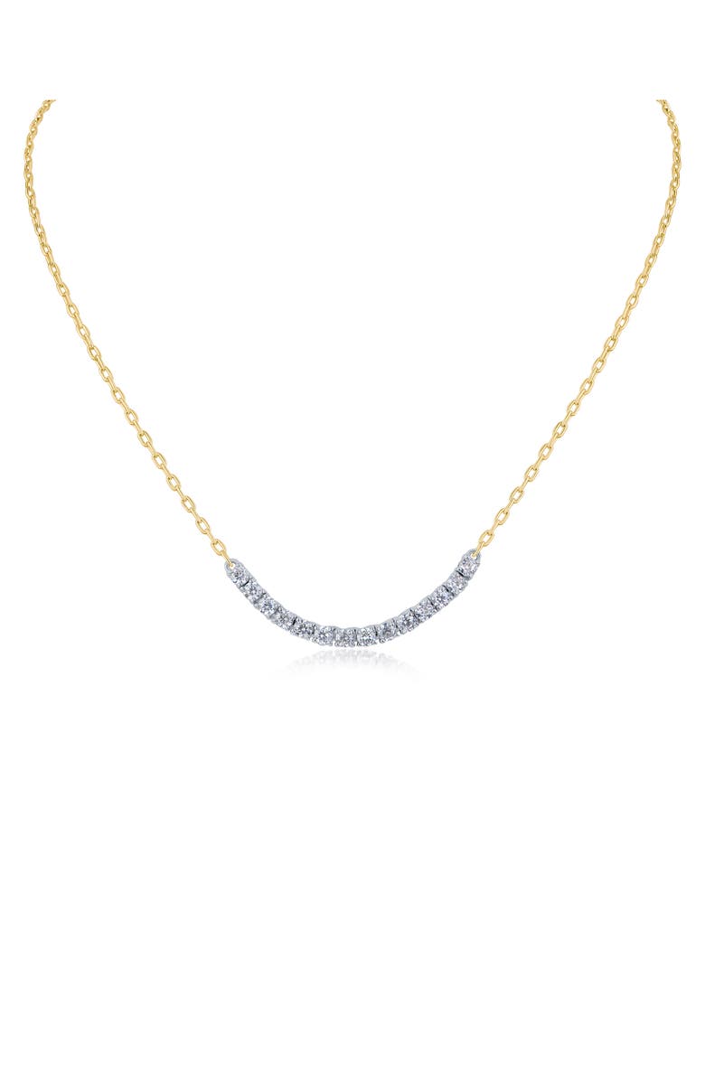 CZ by Kenneth Jay Lane Cubic Zirconia Flexible Frontal Necklace, Main, color, Clear/ Gold/ Silver