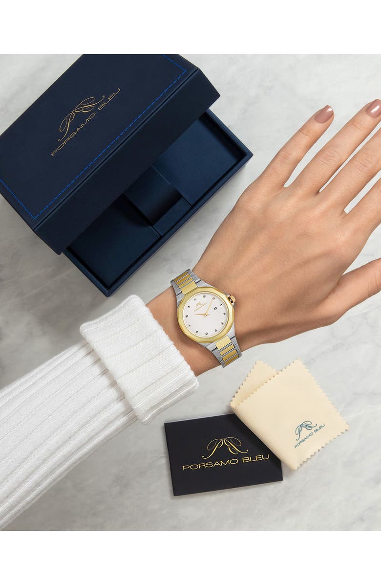 PORSAMO BLEU Victoria Two-Tone Bracelet Strap Watch, 33mm, Alternate, color, Two Tone