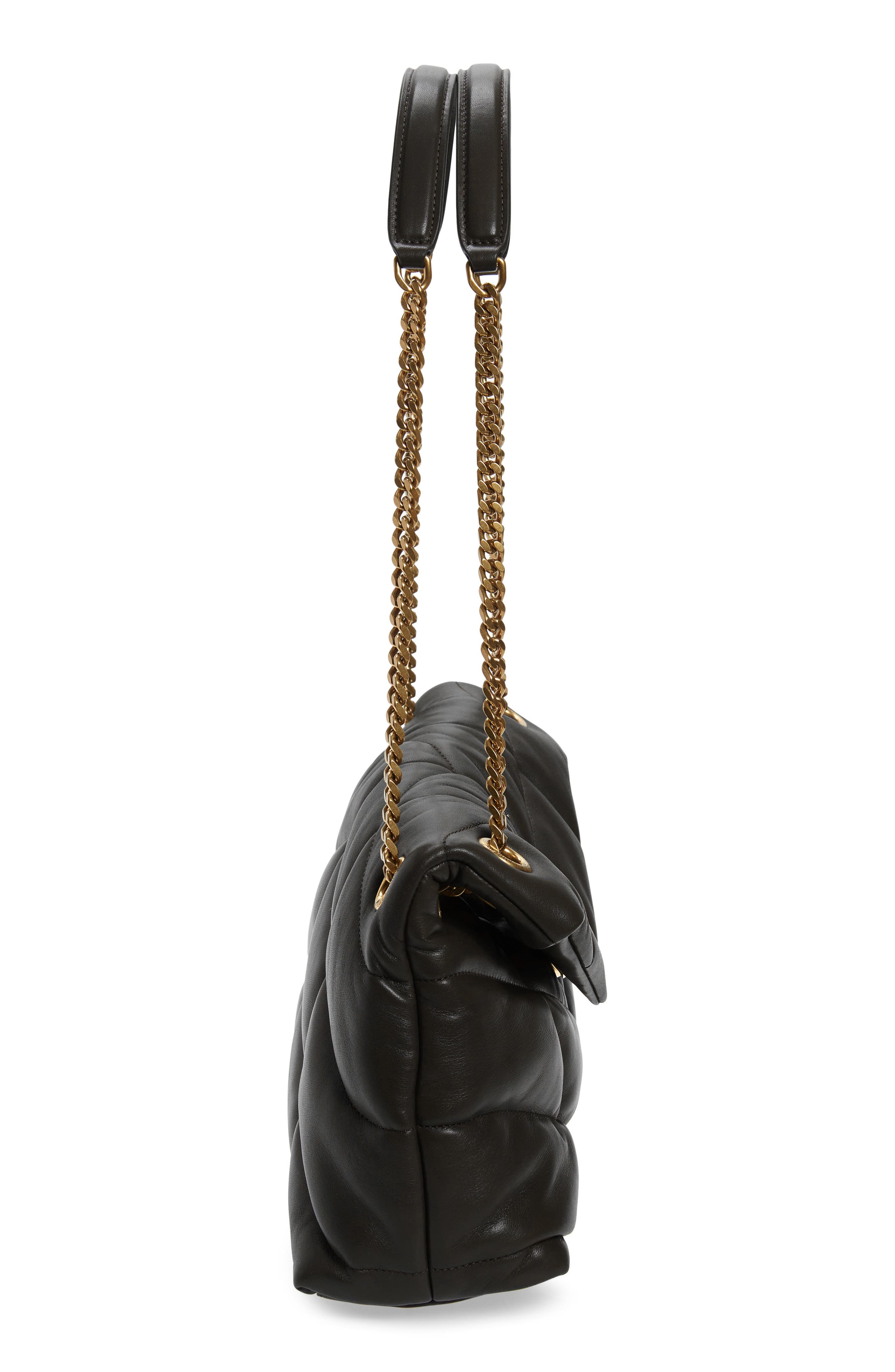 Saint Laurent Small Loulou Leather Puffer Bag, Alternate, color, 