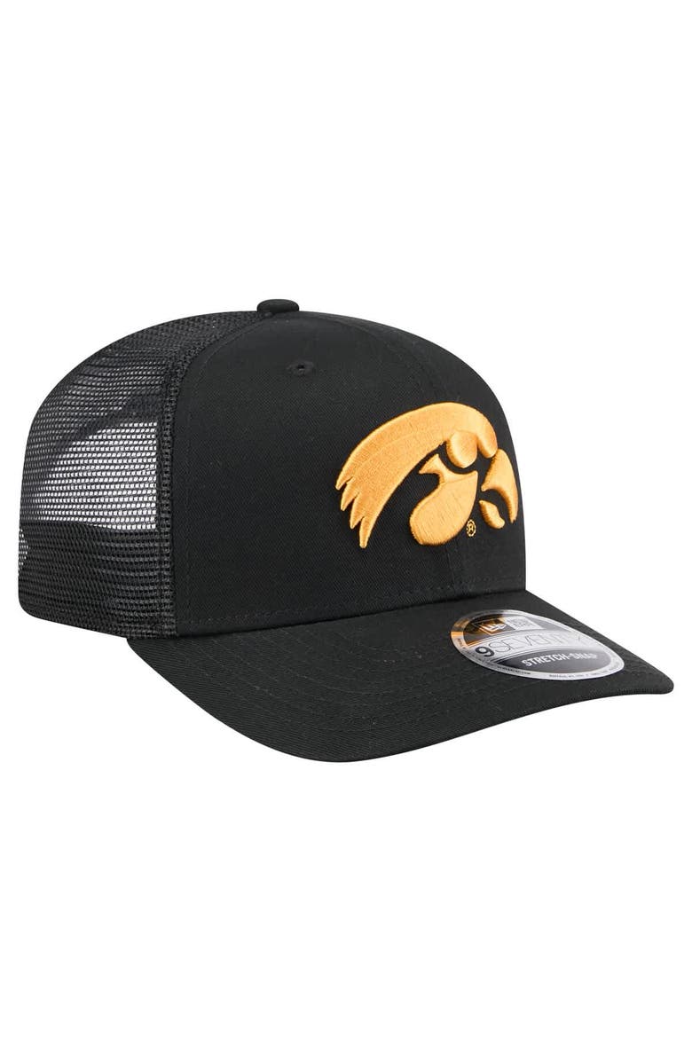 New Era Men's New Era Black Iowa Hawkeyes Primary 9SEVENTY Trucker Stretch-Snap Hat, Alternate, color, 