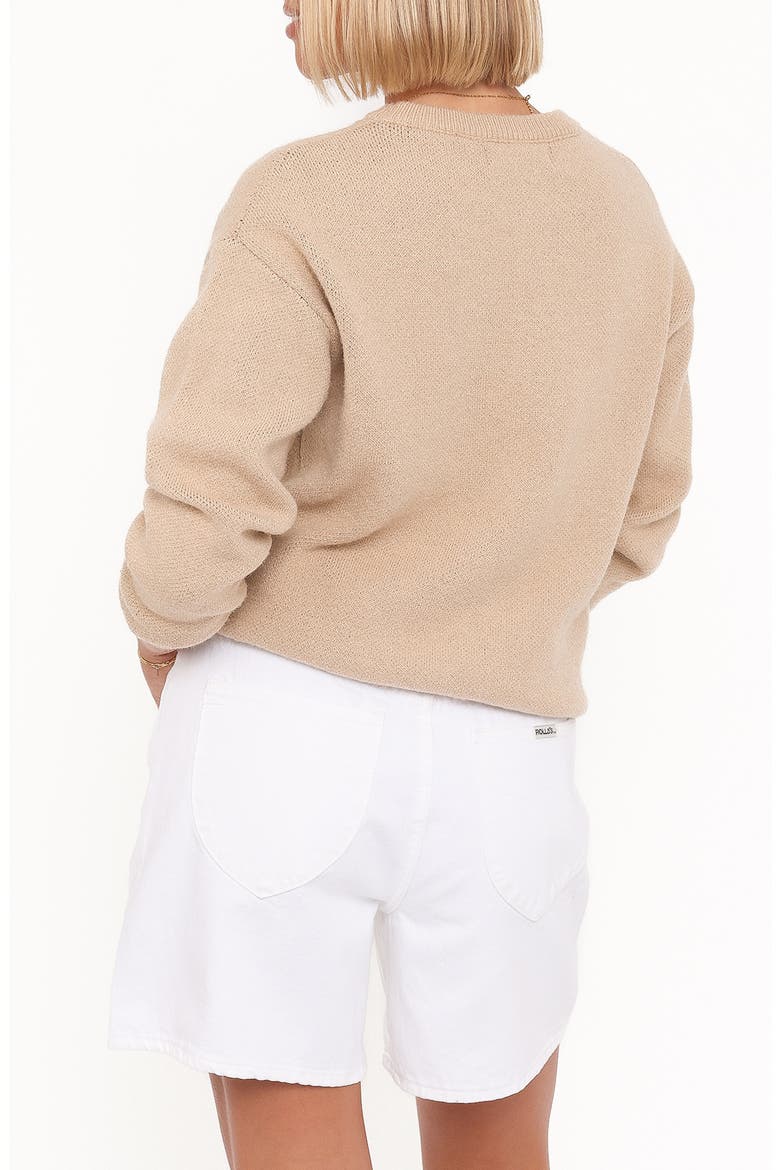 Amber Dachshund Crewneck Sweater, Alternate, color, BEIGE