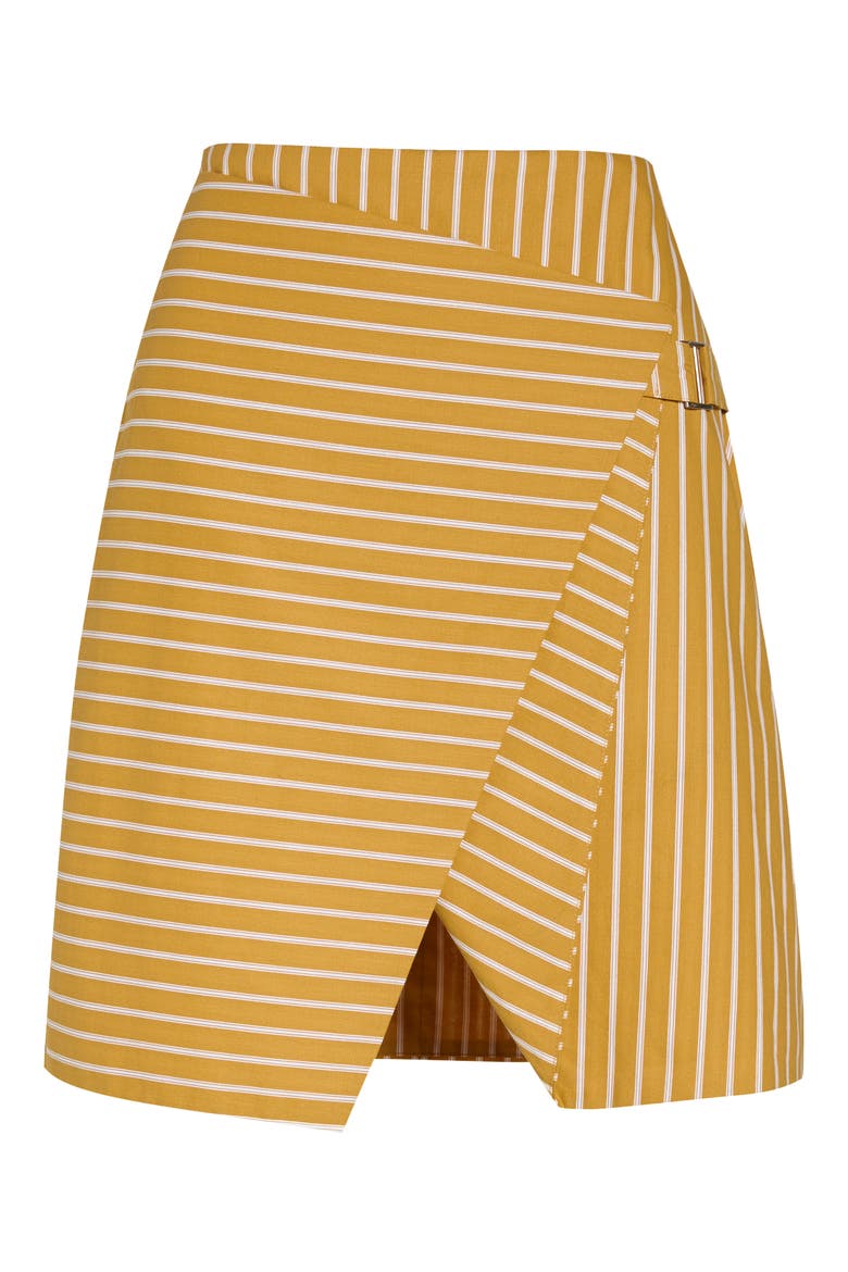 Asymmetrical Stripe Skirt, Alternate, color, MUSTARD/ WHITE