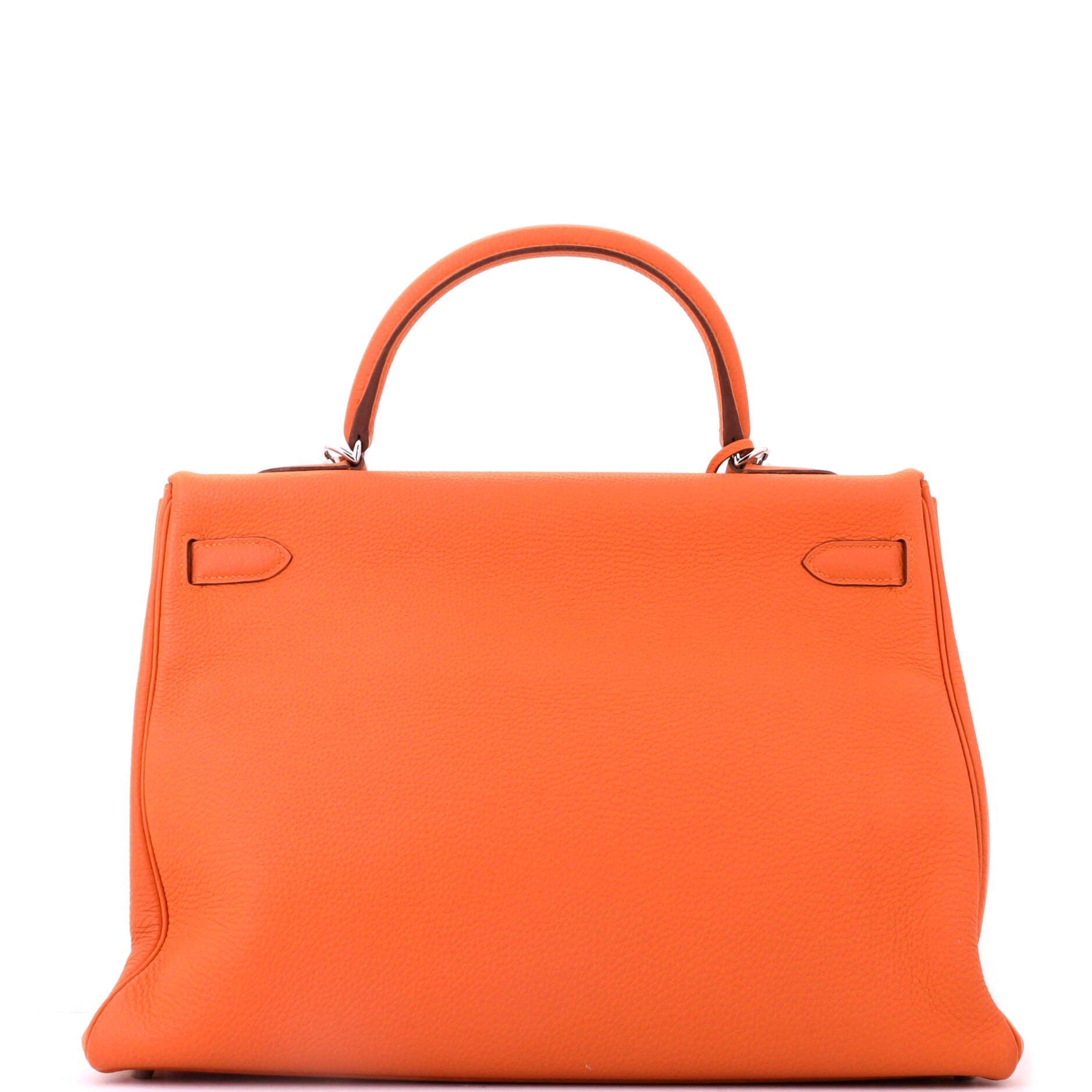 Pre-Owned Hermes Kelly Handbag Orange Togo with Palladium Hardware 35, Alternate, color, Orange H