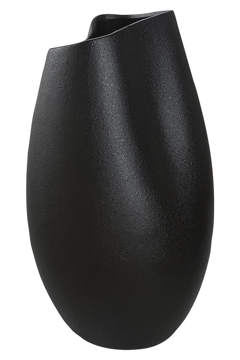 Erika Glazed Porcelain Vase, Alternate, color, GLAZED MATTE BLACK FINISH