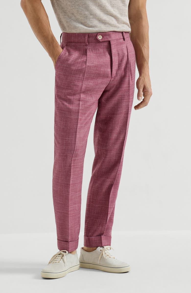 Brunello Cucinelli Hopsack trousers, Main, color, Coral