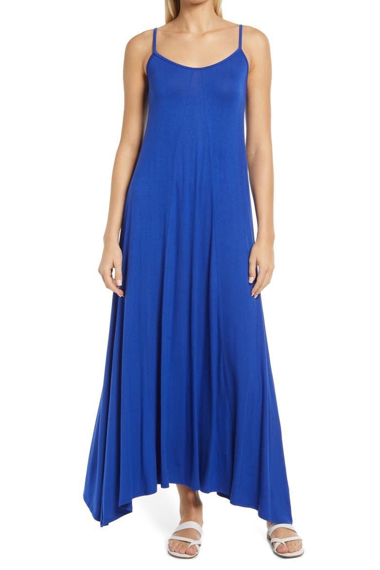 Godet Maxi Dress, Main, color, ROYAL