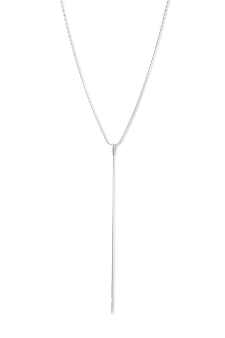 Serpent Y-Drop Necklace, Main, color, WARM SILVER