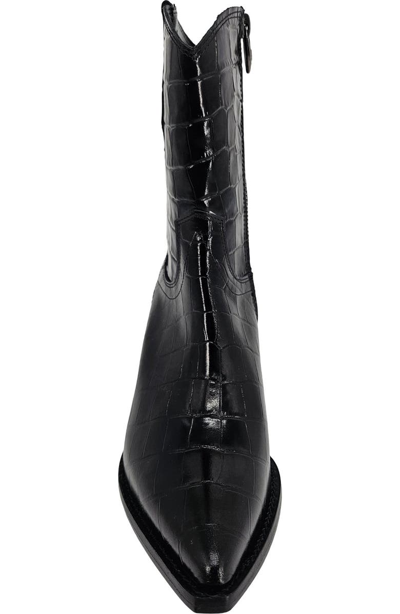 Madison Maison Croc Embossed Pointy Ankle Boot, Alternate, color, Black