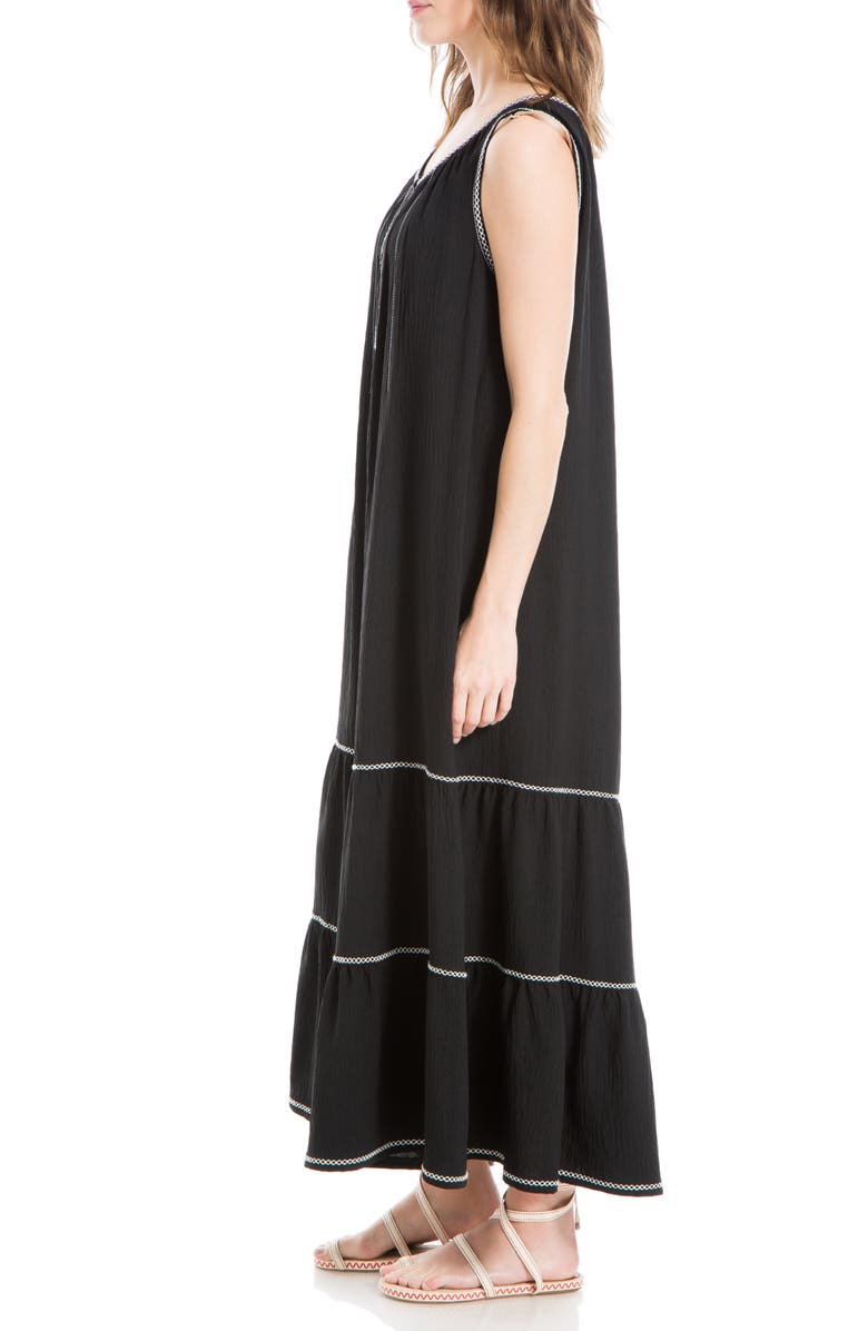 MAX STUDIO Sleeveless Split Maxi Dress, Alternate, color, Black-Black