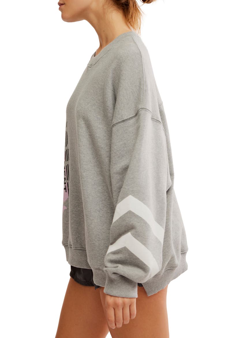 FP Movement All Star Oversize Graphic Sweatshirt, Alternate, color, HEATHER GREY/WHITE