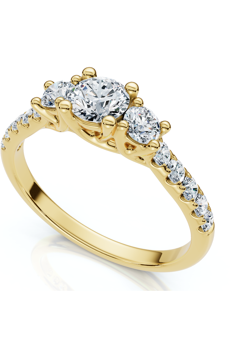 3/4ct Elira Three Stone Diamond Ring 10K Gold Lab Grown, Main, color, 10k Yellow Gold