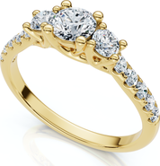 Bliss Diamond 3/4ct Elira Three Stone Diamond Ring 10K Gold Lab Grown