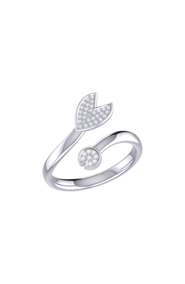 LuvMyJewelry Pac Man Chase Sterling Silver Diamond Open Ring, Main, color, 