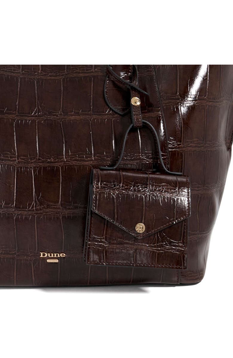 Dune London Dexterities Faux Leather Tote Bag, Alternate, color, Chocolate