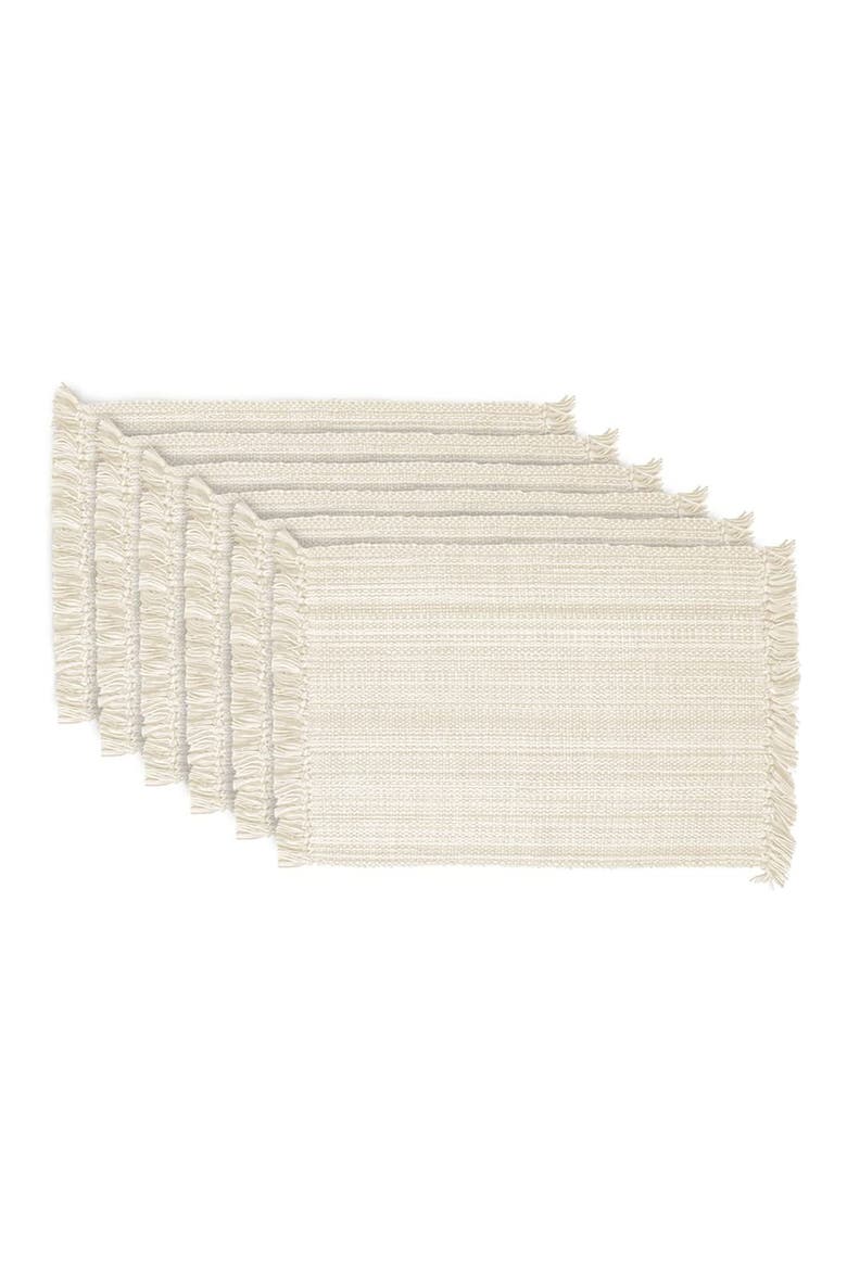 Variegated Fringe Set of 4 Placemats, Main, color, IVORY