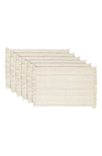Design Imports Variegated Fringe Set Of 4 Placemats In White