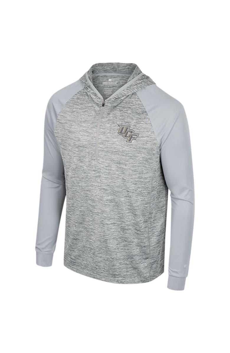 COLOSSEUM Men's Colosseum Gray UCF Knights Cybernetic Raglan Quarter-Zip Hooded Top, Alternate, color, Gray