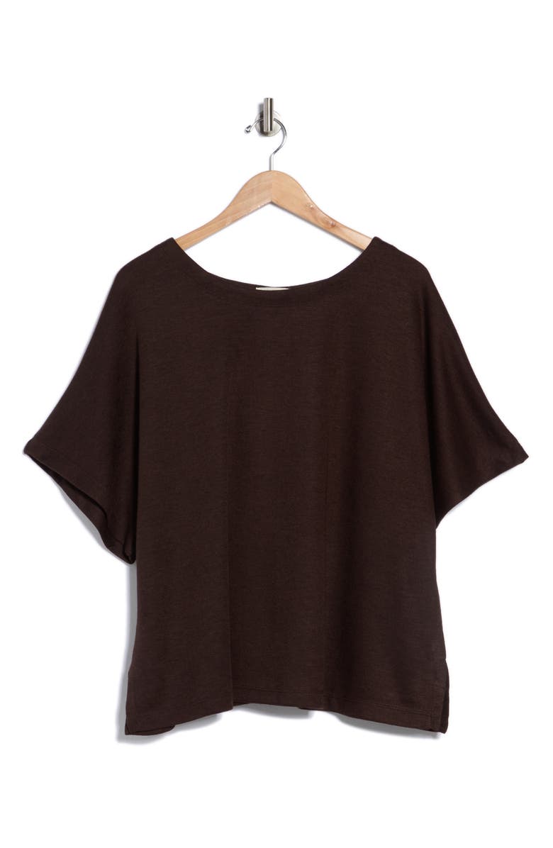 MAX STUDIO Short Sleeve Sweater, Alternate, color, Chocolate Brown