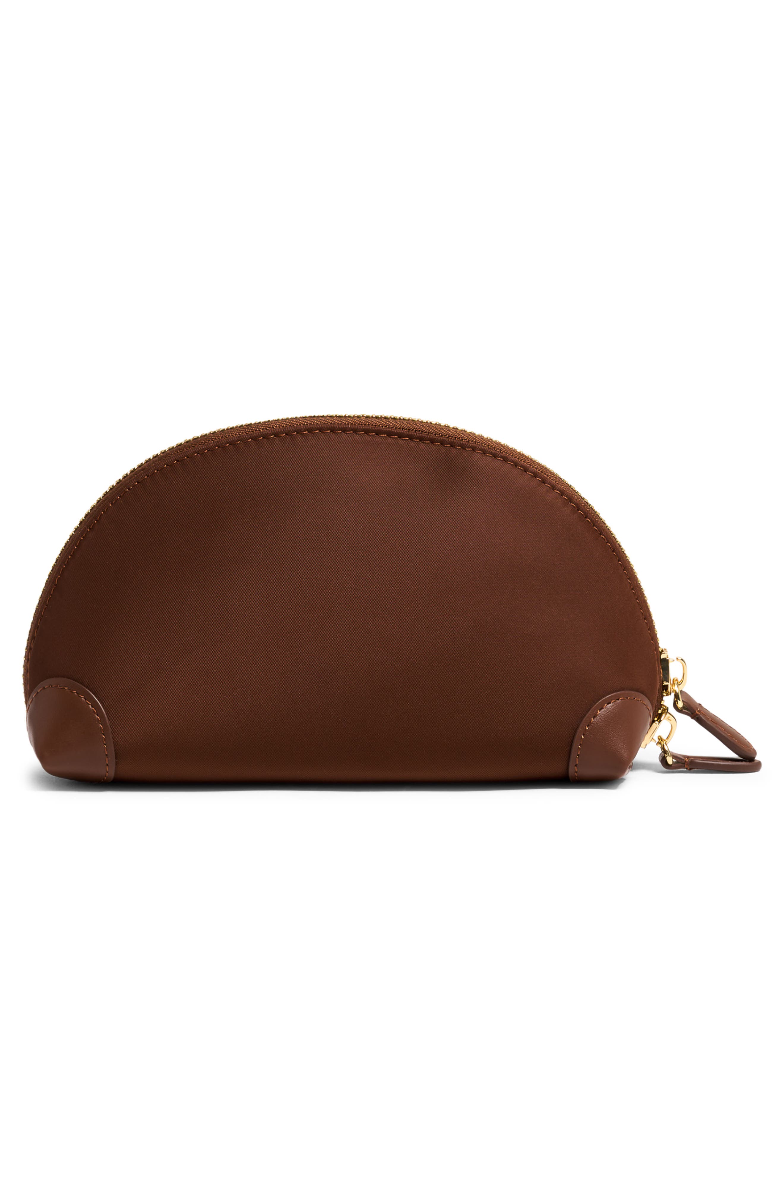 Mini Curved Nylon Pouch, Alternate, color, ESPRESSO