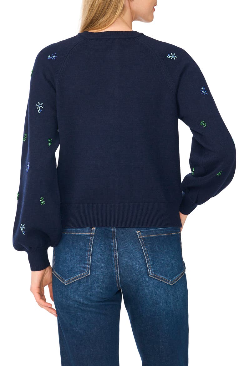 Bead Embroidered Cardigan, Alternate, color, CLASSIC NAVY