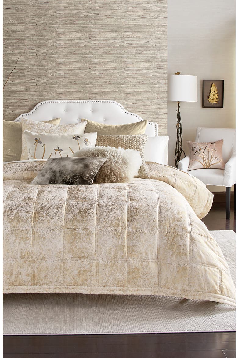 Metallic Jacquard Quilt, Alternate, color, IVORY