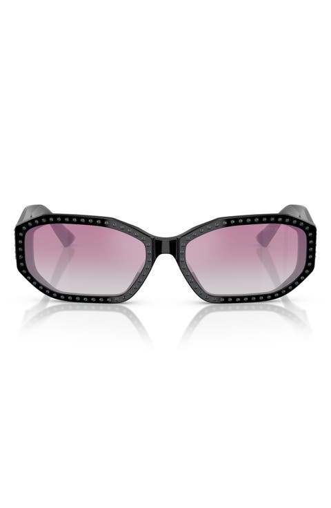 56mm Gradient Oval Sunglasses