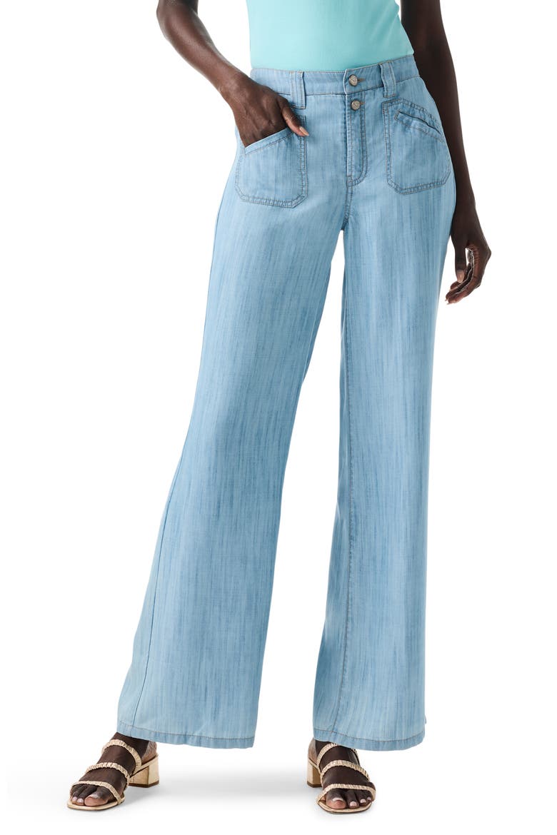 Drapey Wide Leg Jeans, Main, color, MID WASH