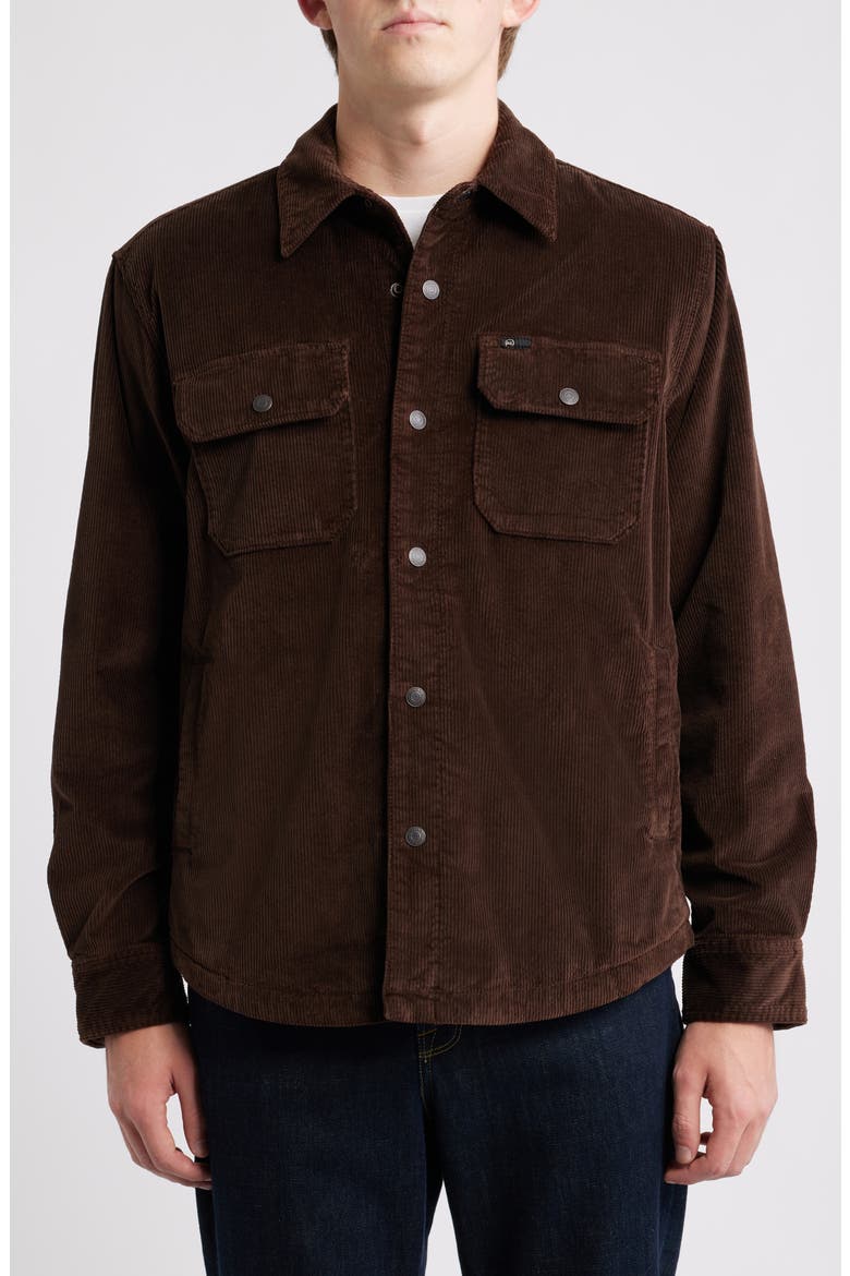 Elias Corduroy Shirt Jacket with Faux Shearling Lining, Alternate, color, RAW UMBER