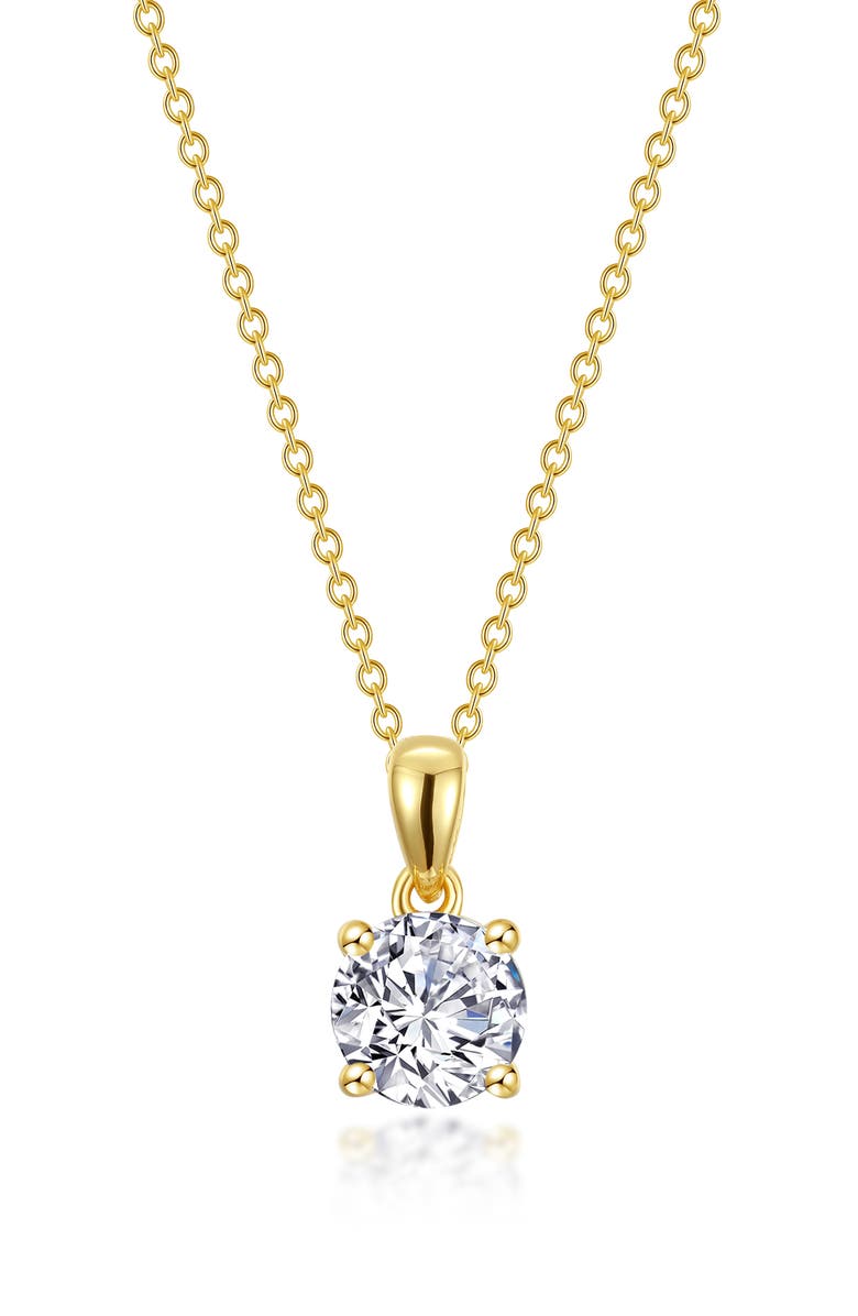 Lafonn Simulated Diamond Solitaire Pendant Necklace, Main, color, White