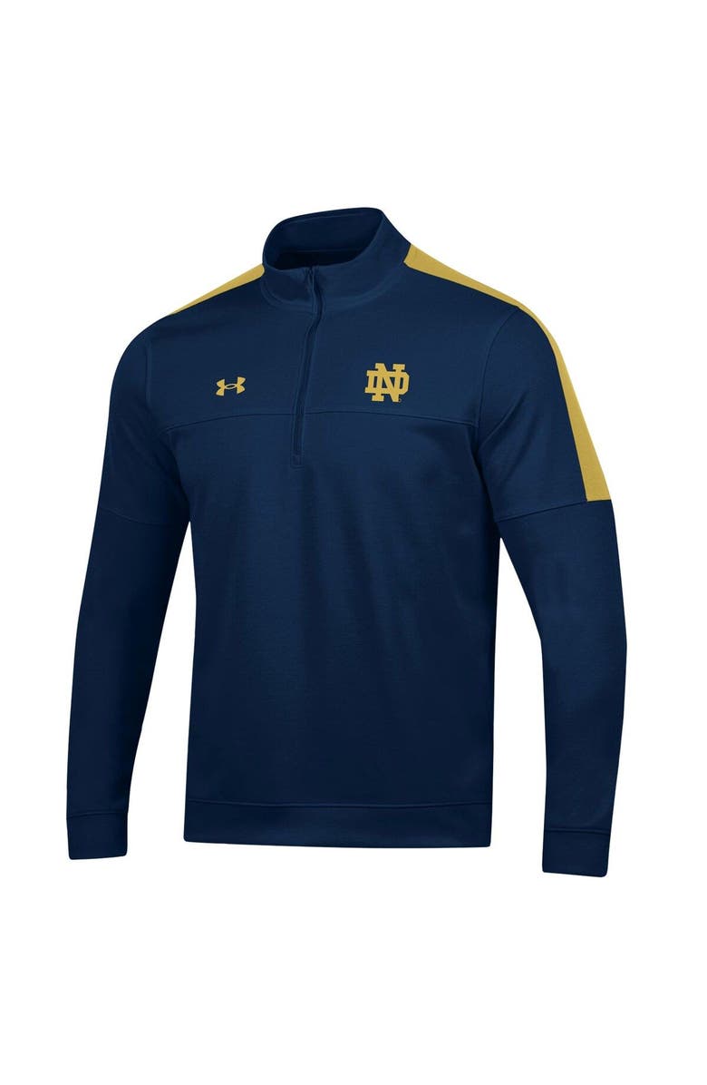 Under Armour Men's Under Armour Navy Notre Dame Fighting Irish Midlayer Half-Zip Jacket, Alternate, color, 
