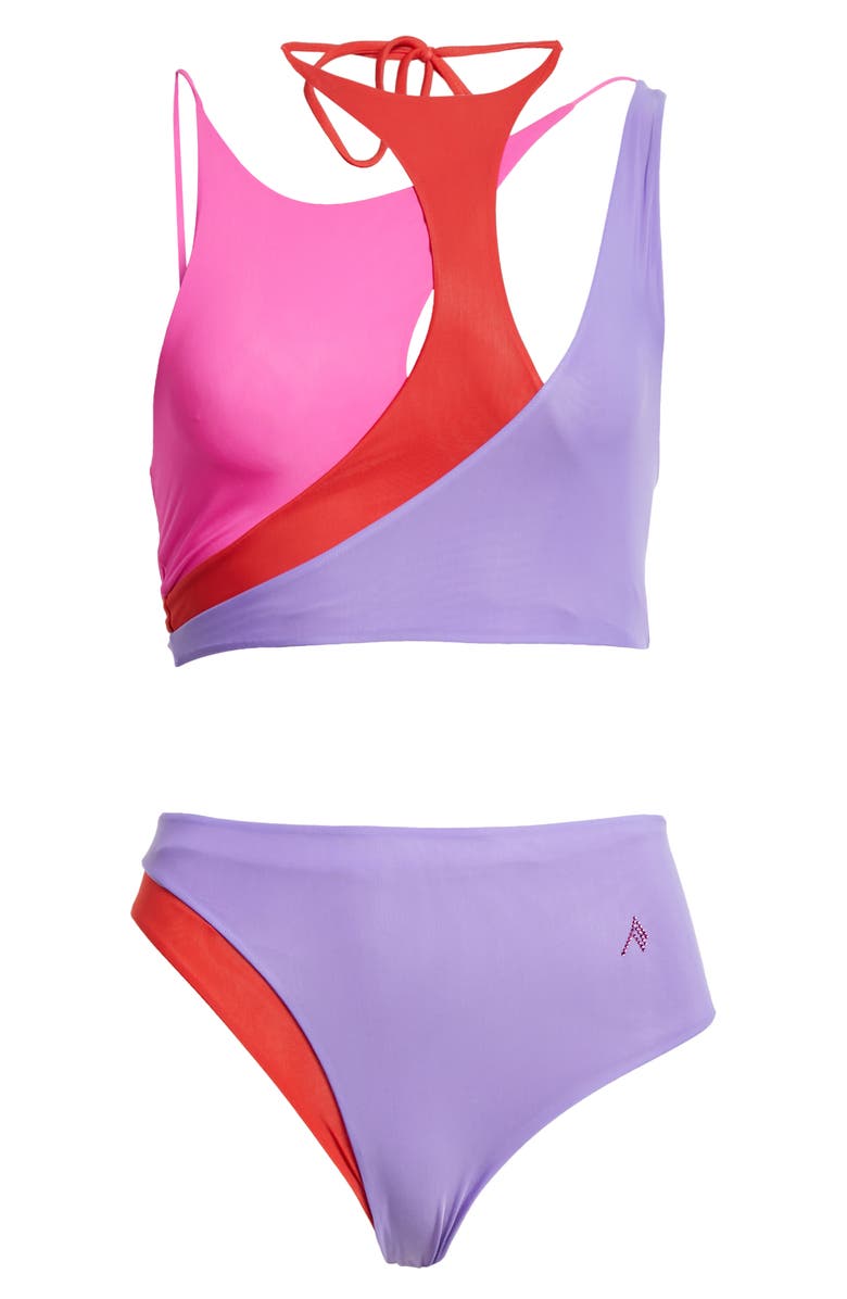 The Attico Cutout Two-Piece Swimsuit, Alternate, color, 