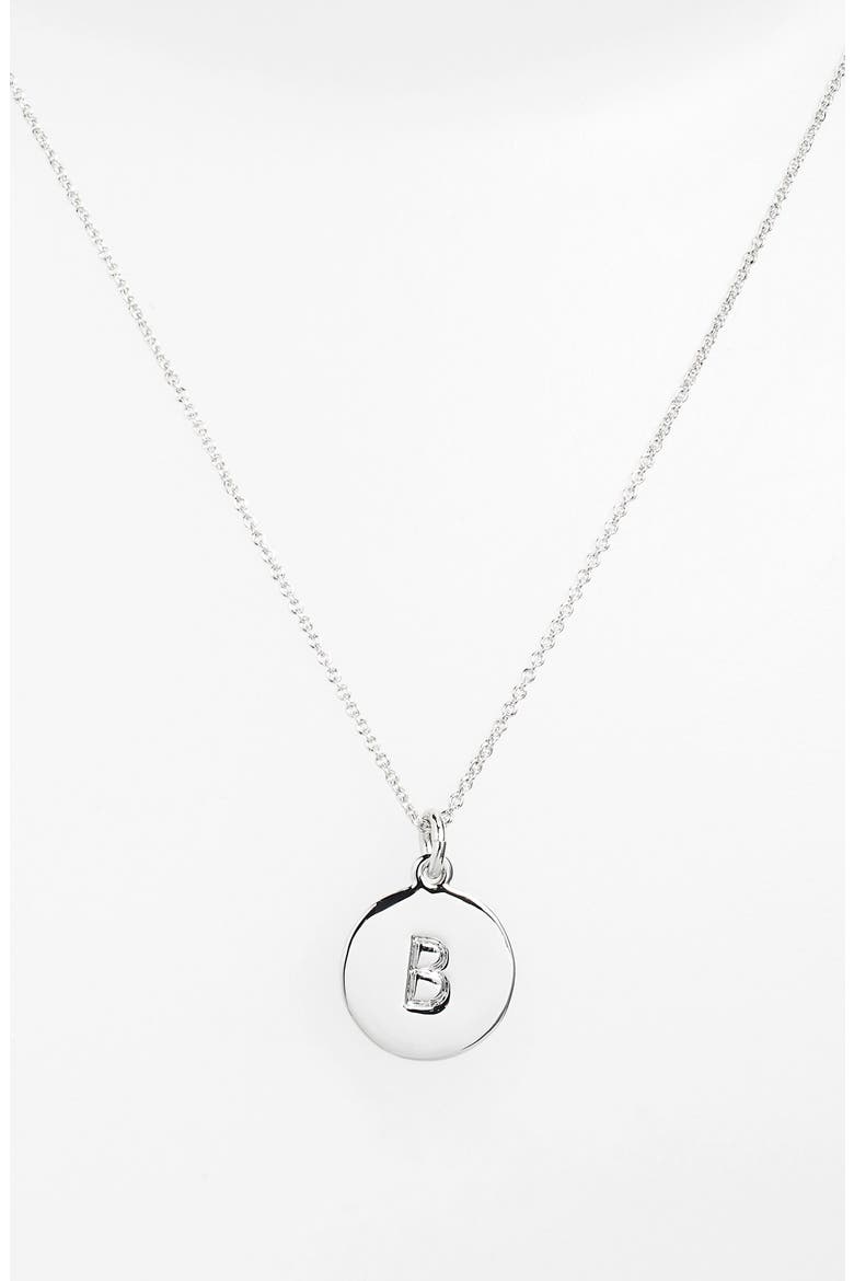 'one in a million' initial pendant necklace, Main, color, SILVER B
