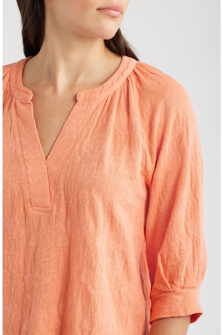 Lace Split Neck Top, Alternate, color, CALYPSO