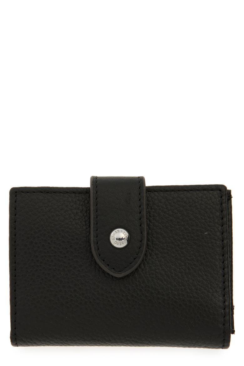 Highland Bifold Leather Card Case, Main, color, BLACK